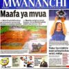 10月の豪雨による被害を報じる現地新聞「Mwananchi」